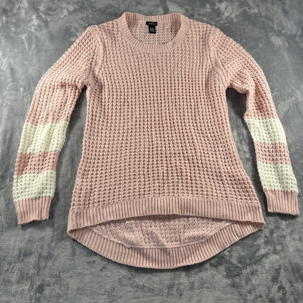 Pink and white‎ striped sweater